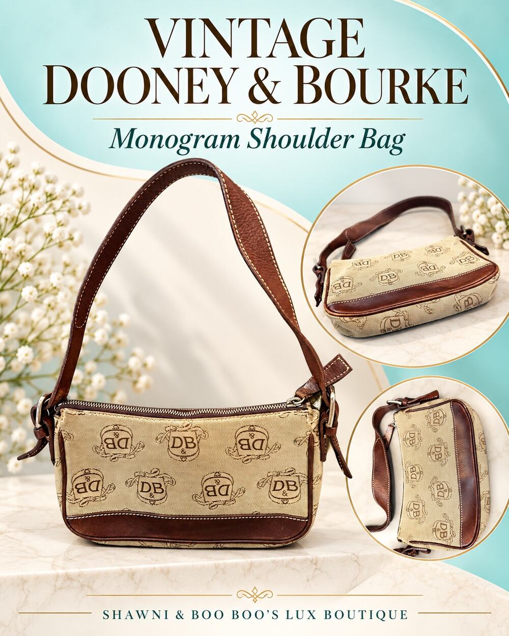 TM002 Dooney & Bourke Donegal Crest monogram mini shoulder bag